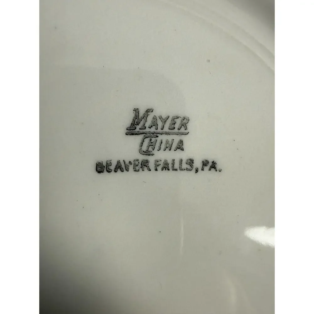 Vintage Mayer China Toyland Child's Plate & Bowl Set Puppies Ducks Frogs